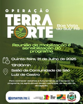 IMPORTANTE - OPERAÇÃO TERRA FORTE 
